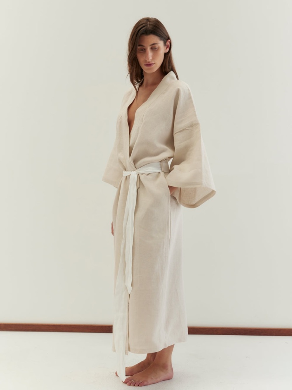 NWT Deiji Studios 02 Kimono in Oatmeal - Picture 2 of 13